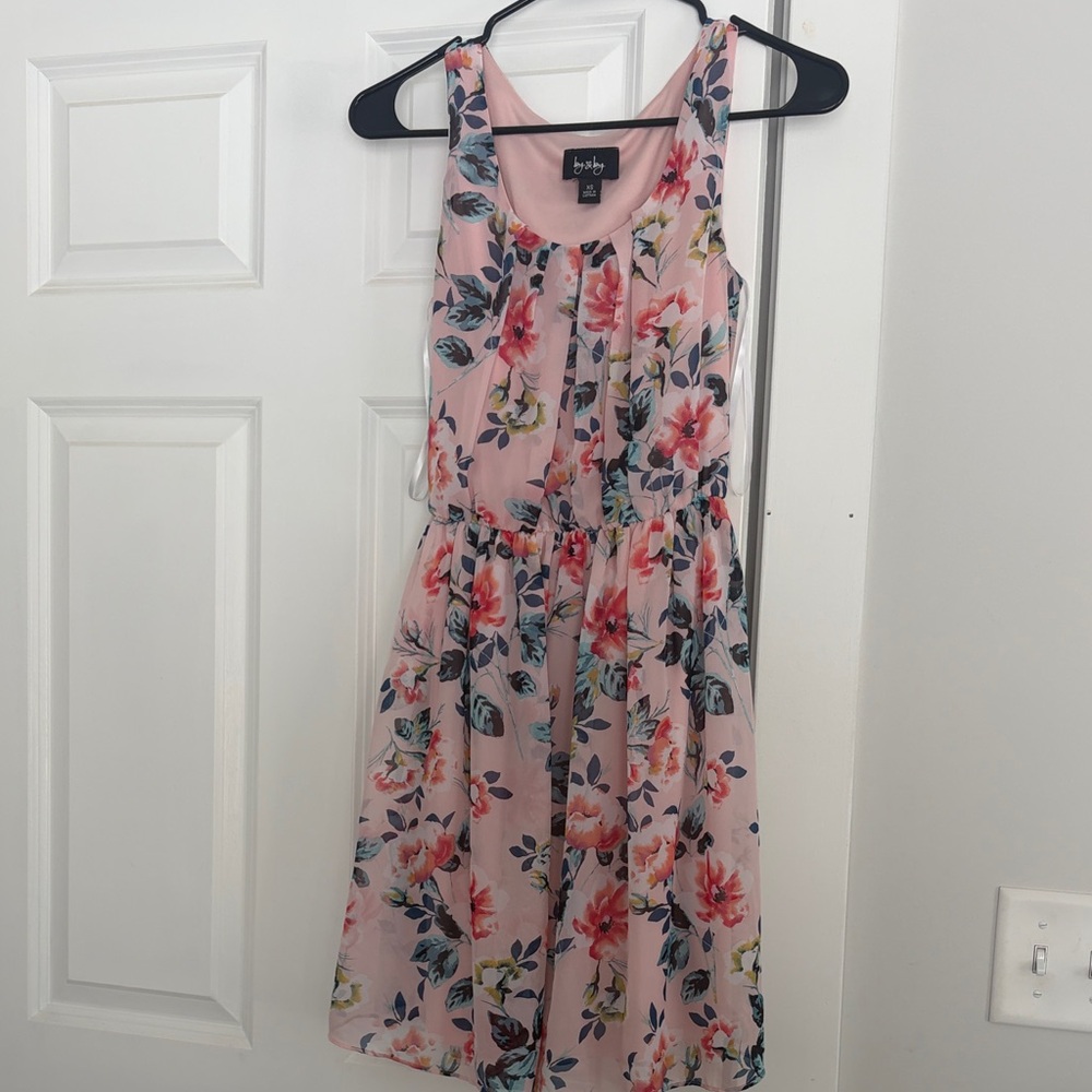 by & by Pink Floral Midi Dress